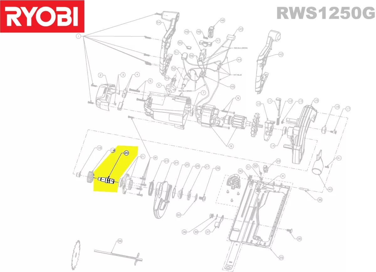 axe pignon réf. 5131031113 Ryobi